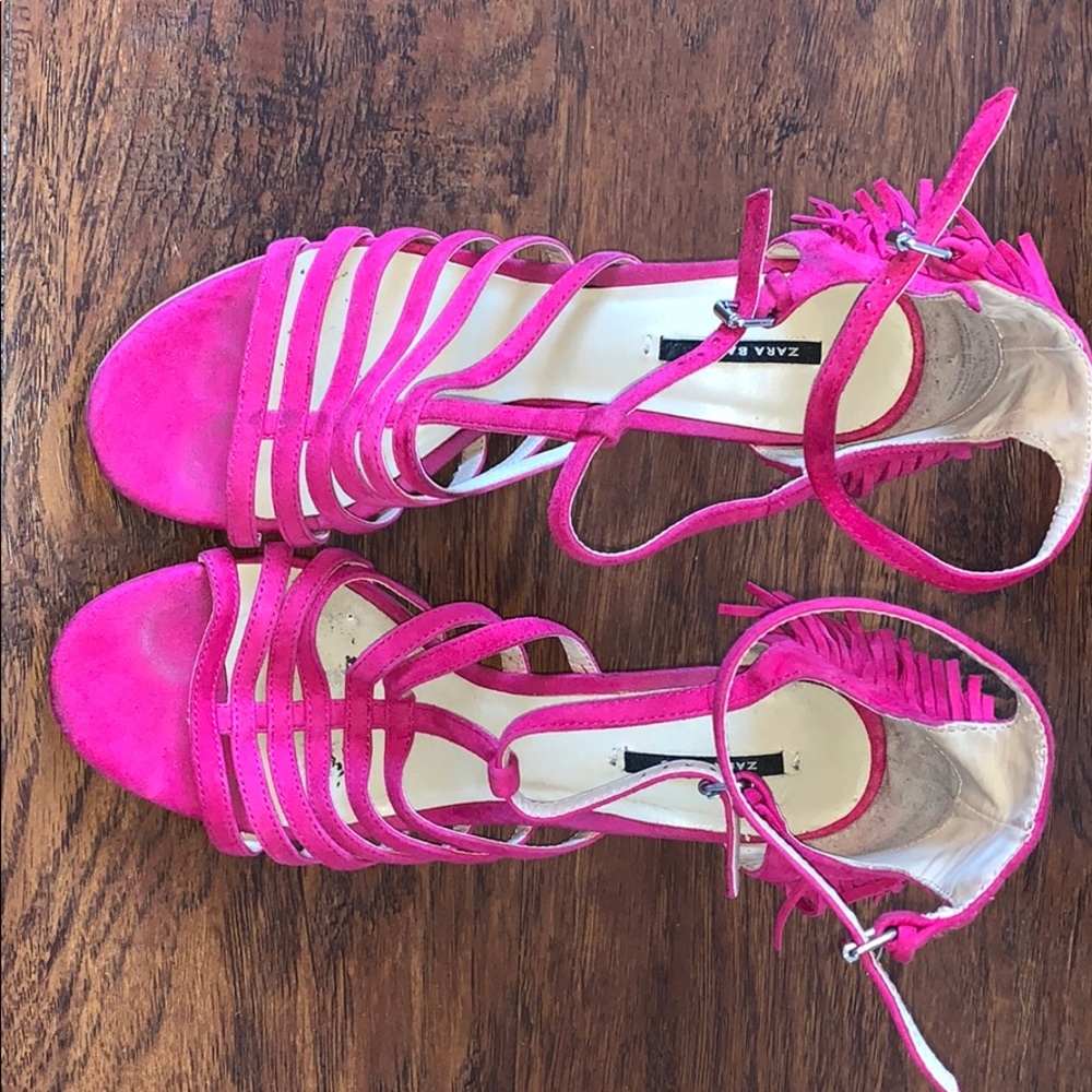 Zara pink suede heels